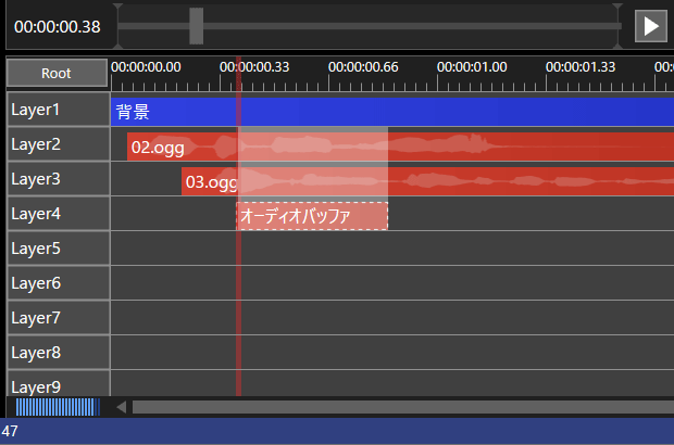 オーディオバッファの適用範囲