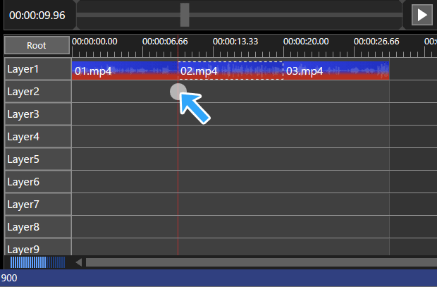 下位レイヤーで右クリック