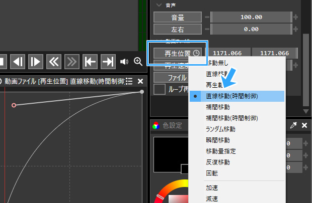 再生位置と時間制御