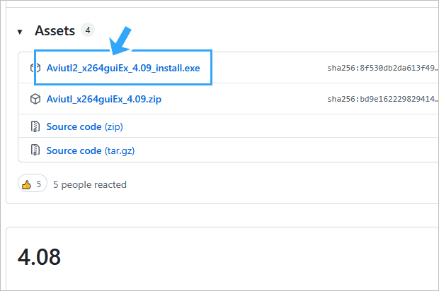 GitHubでx264guiExをダウンロード