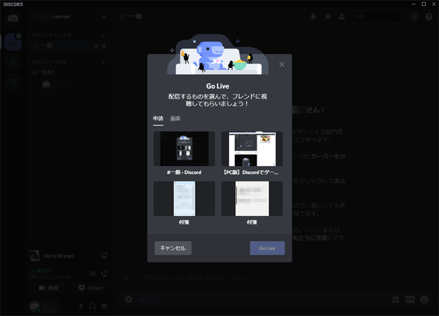 Discord 画面 共有 音声