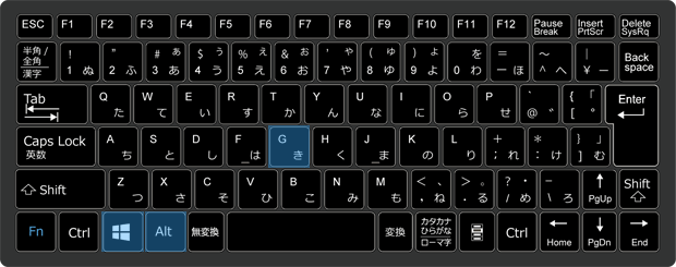 Windowsキー + Altキー + Gキー