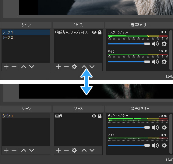 ソースの切り替え