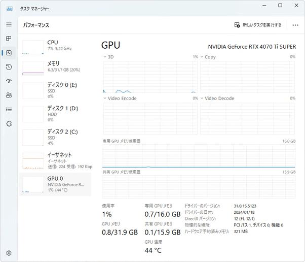 タスクマネージャー