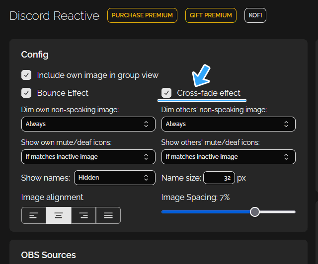 Cross-fade effect