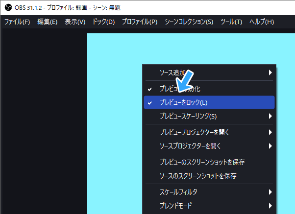 プレビューをロック
