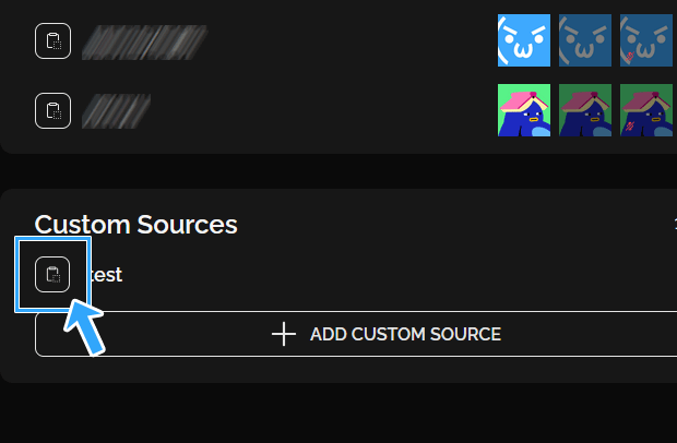 カスタムソースのURLをコピー